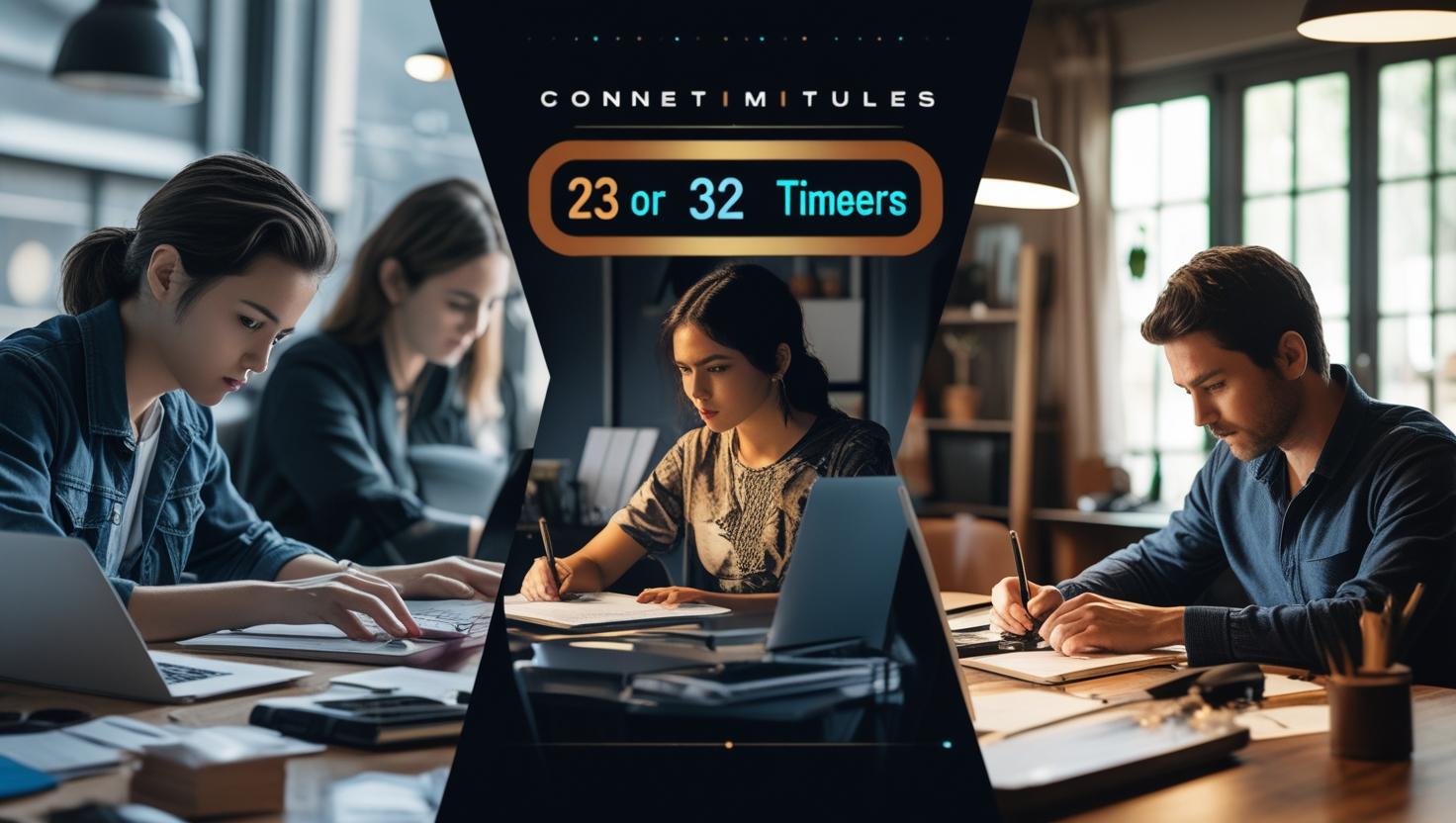 Speaker rehearsing backstage with a 23-minute session timer on screen