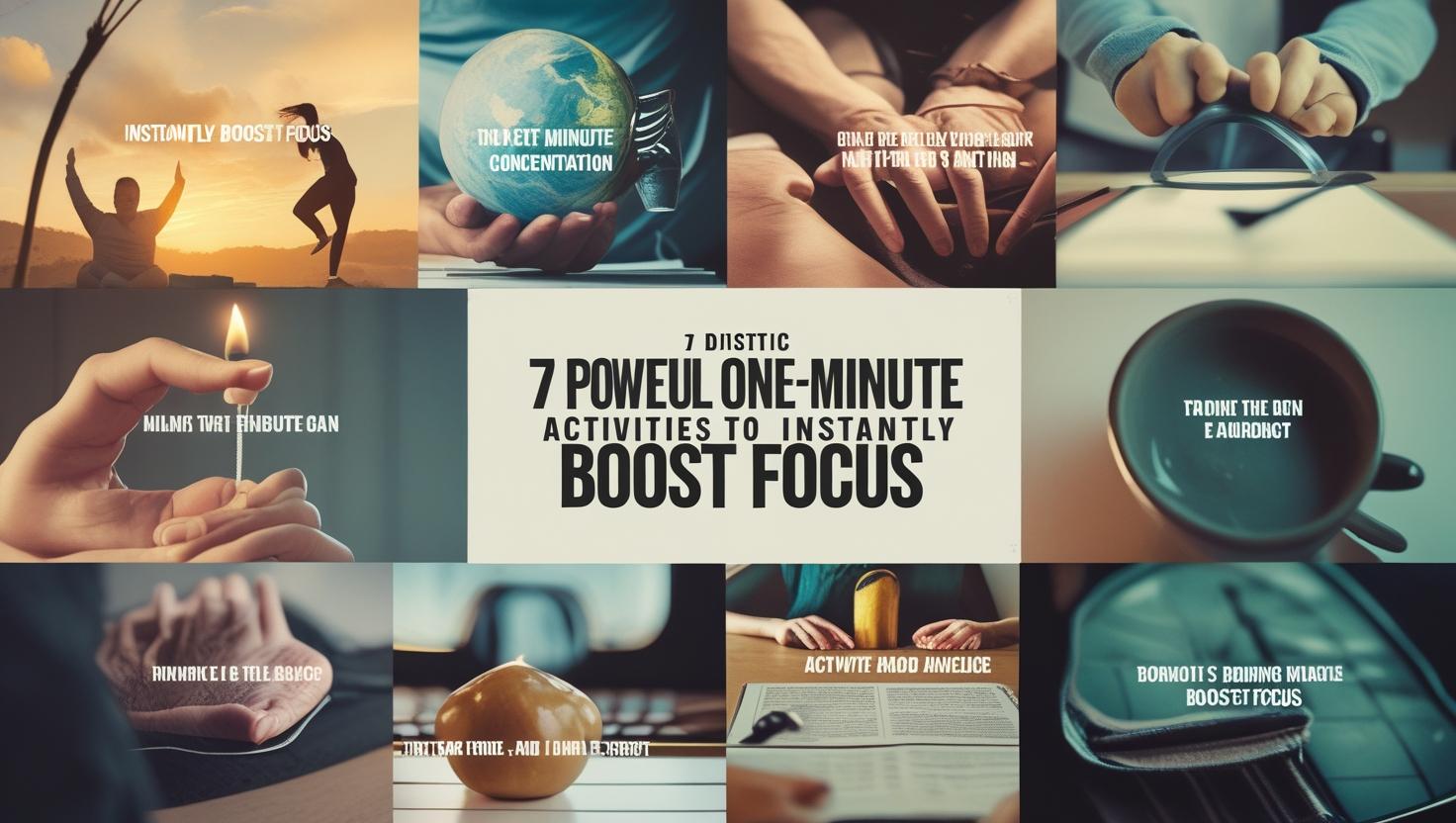 Person practicing 1-minute focus-boosting activity at desk