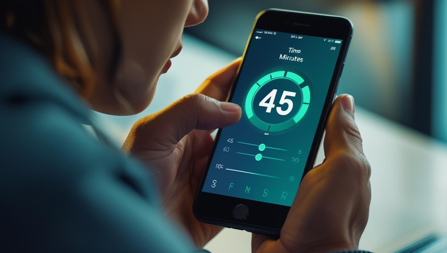 Set a timer for 45 minutes to boost productivity and time management during tasks