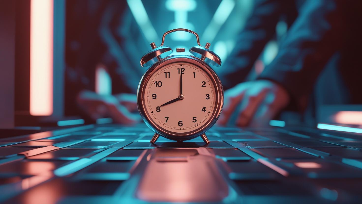 Digital 60 minute timer countdown on screen during a productivity session or conference panel